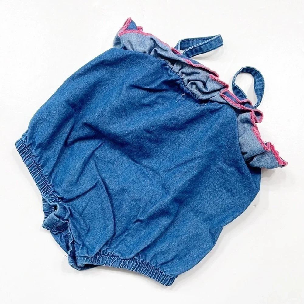 Baby Cat & Jack baby girls denim ruffle bodysuit